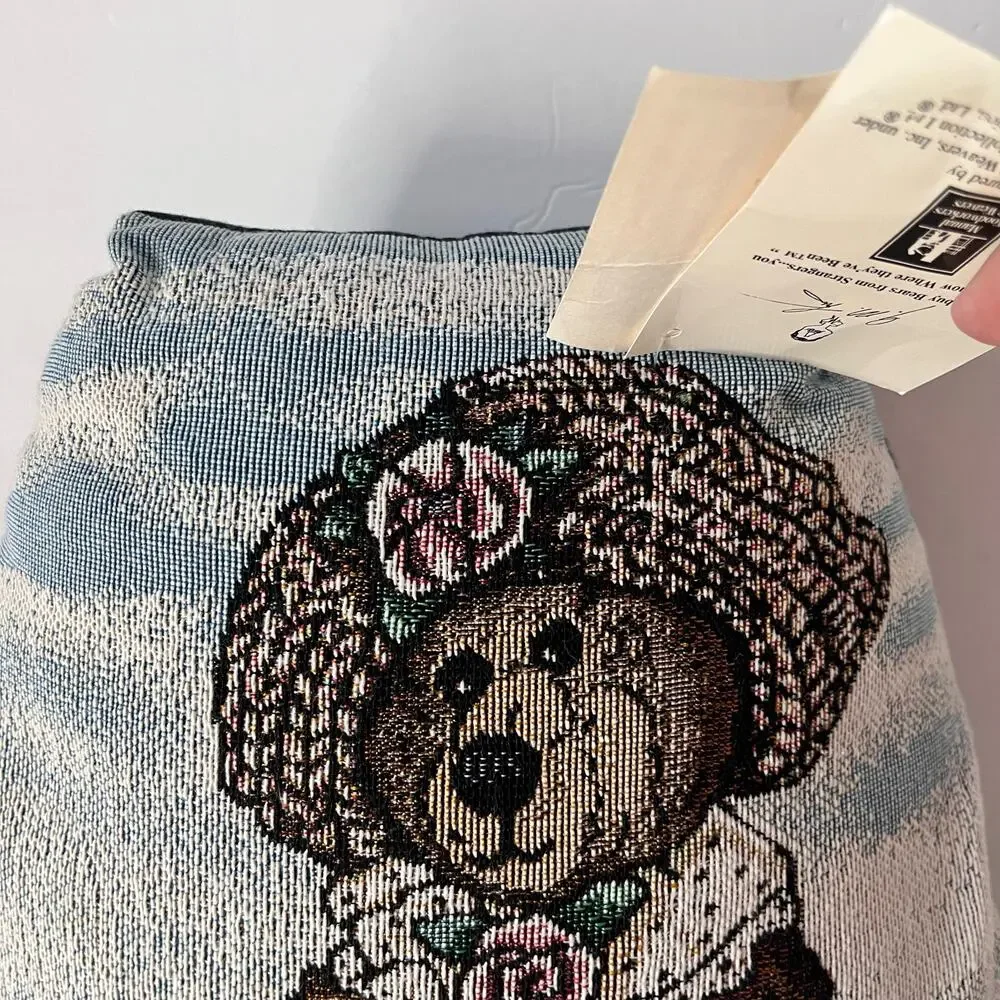 Vintage 90s Boyds Bears & Friend Forever Friends Tapestry Pillow Americana USA